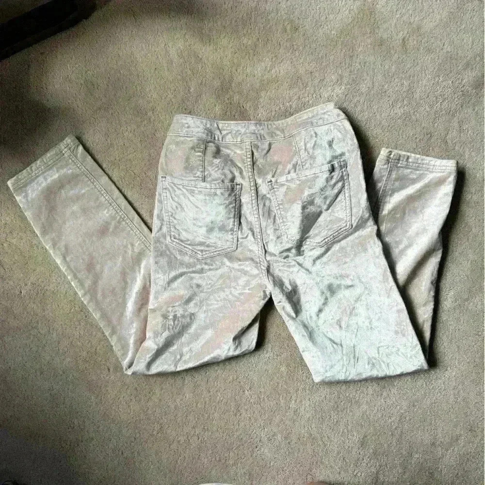 We The Free Crushed Velvet High Waist Relaxed Fit Jeans Blush Color Size 26 - Picture 4 of 4